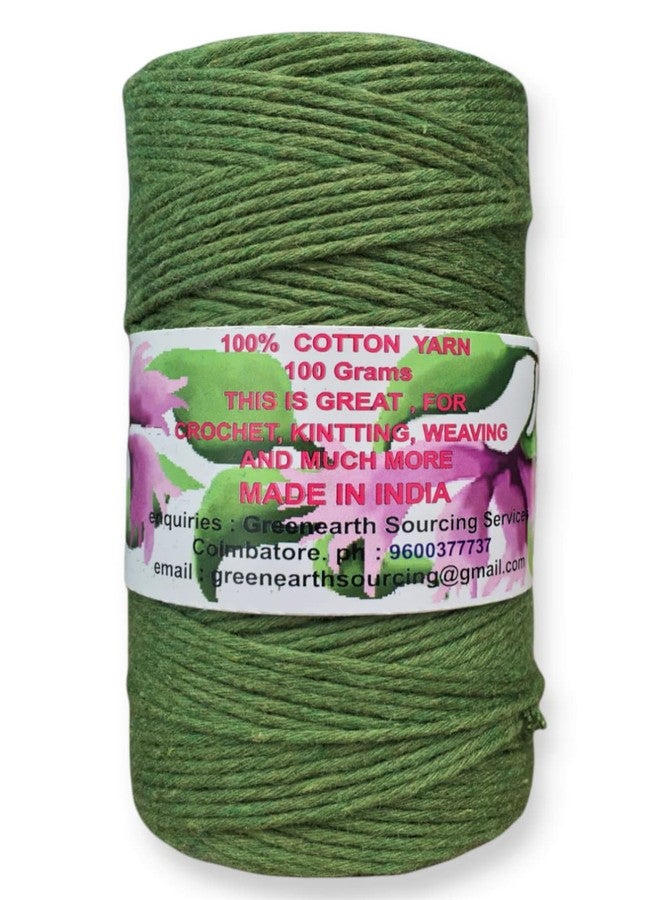 MARI - Recycled Cotton Crochet Yarn - Medium Thicker - Dark Green - 100 Grams - 125 Metres. - Image 2